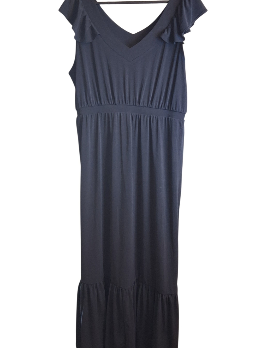 IIMAN Black V‑Neck Ruffle Sleeve Maxi Dress-NWT XL